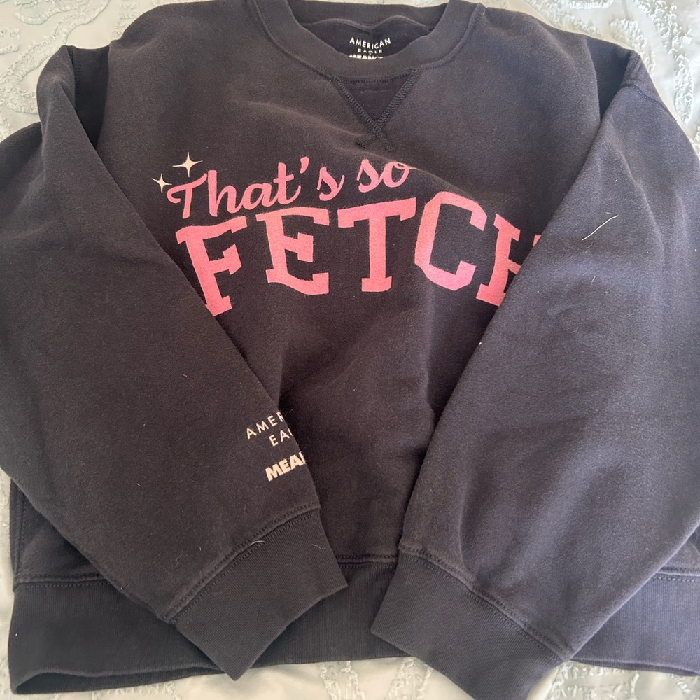 American Eagle Outfitters Black and Pink Crewneck Sweater